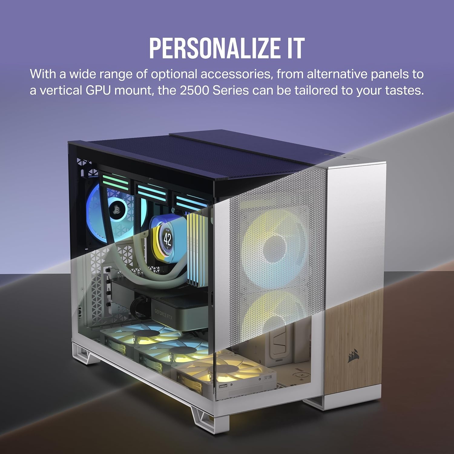 image:imageCORSAIR 2500D Airflow mATX PC Case No Fans Included DualChamber Design Wide Cooling Flexibility Reverse Connection Motherboard Compatible White