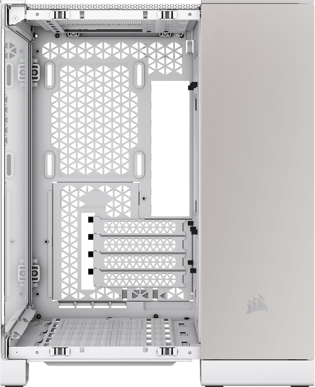 image:imageCORSAIR 2500X SmallTower mATX Dual Chamber PC Case Panoramic Tempered Glass Reverse Connection Motherboard Compatible No Fans Included BlackObsidian AluminiumWhiteSatin Gray