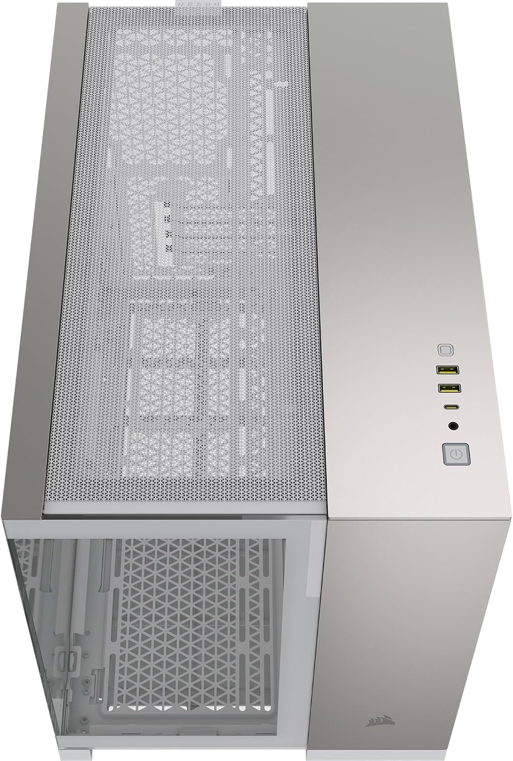 image:imageCORSAIR 2500X SmallTower mATX Dual Chamber PC Case Panoramic Tempered Glass Reverse Connection Motherboard Compatible No Fans Included BlackObsidian AluminiumWhiteSatin Gray