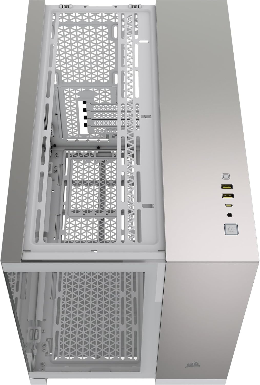 image:imageCORSAIR 2500X SmallTower mATX Dual Chamber PC Case Panoramic Tempered Glass Reverse Connection Motherboard Compatible No Fans Included BlackObsidian AluminiumWhiteSatin Gray