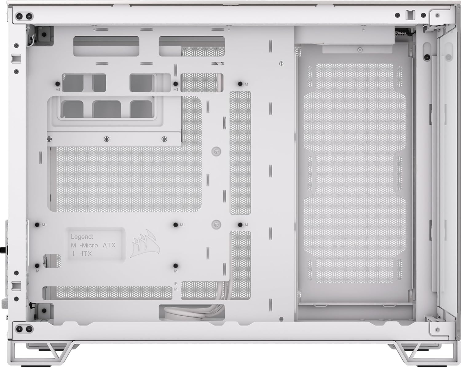 image:imageCORSAIR 2500X SmallTower mATX Dual Chamber PC Case Panoramic Tempered Glass Reverse Connection Motherboard Compatible No Fans Included BlackObsidian AluminiumWhiteSatin Gray