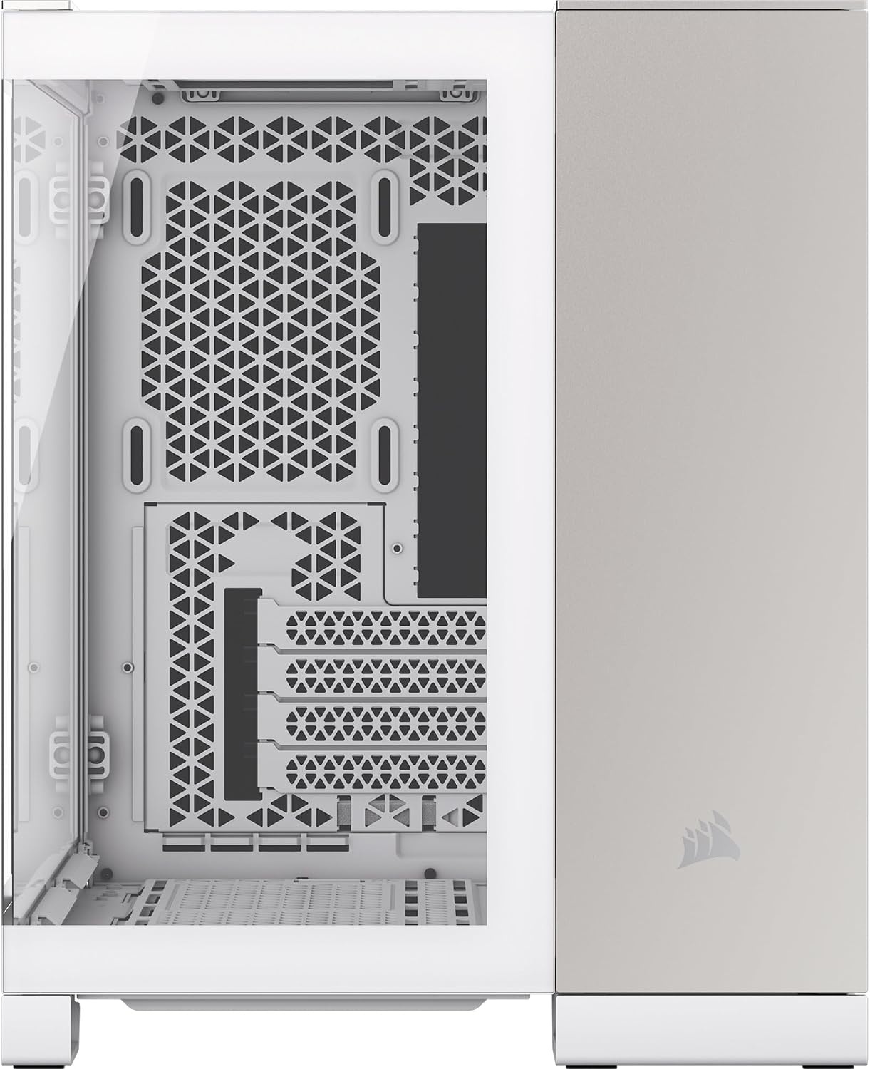 image:imageCORSAIR 2500X SmallTower mATX Dual Chamber PC Case Panoramic Tempered Glass Reverse Connection Motherboard Compatible No Fans Included BlackObsidian AluminiumWhiteSatin Gray