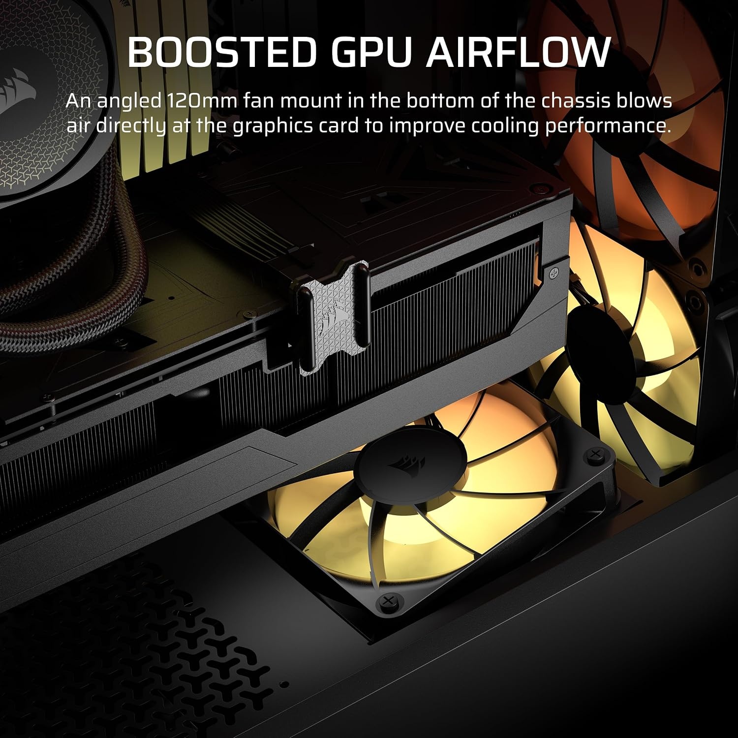 image:imageCORSAIR 3200D RS ARGB MidTower PC Case 3X RS120 ARGB PWM Fans Included GPU Antisag Stabilization Arm ASUS BTF MSI Project Zero Gigabyte Project Stealth SmokeBlack