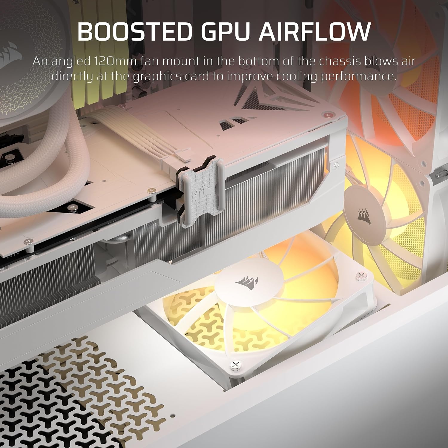 image:imageCORSAIR 3200D RS ARGB MidTower PC Case 3X RS120 ARGB PWM Fans Included GPU Antisag Stabilization Arm ASUS BTF MSI Project Zero Gigabyte Project Stealth SmokeWhite