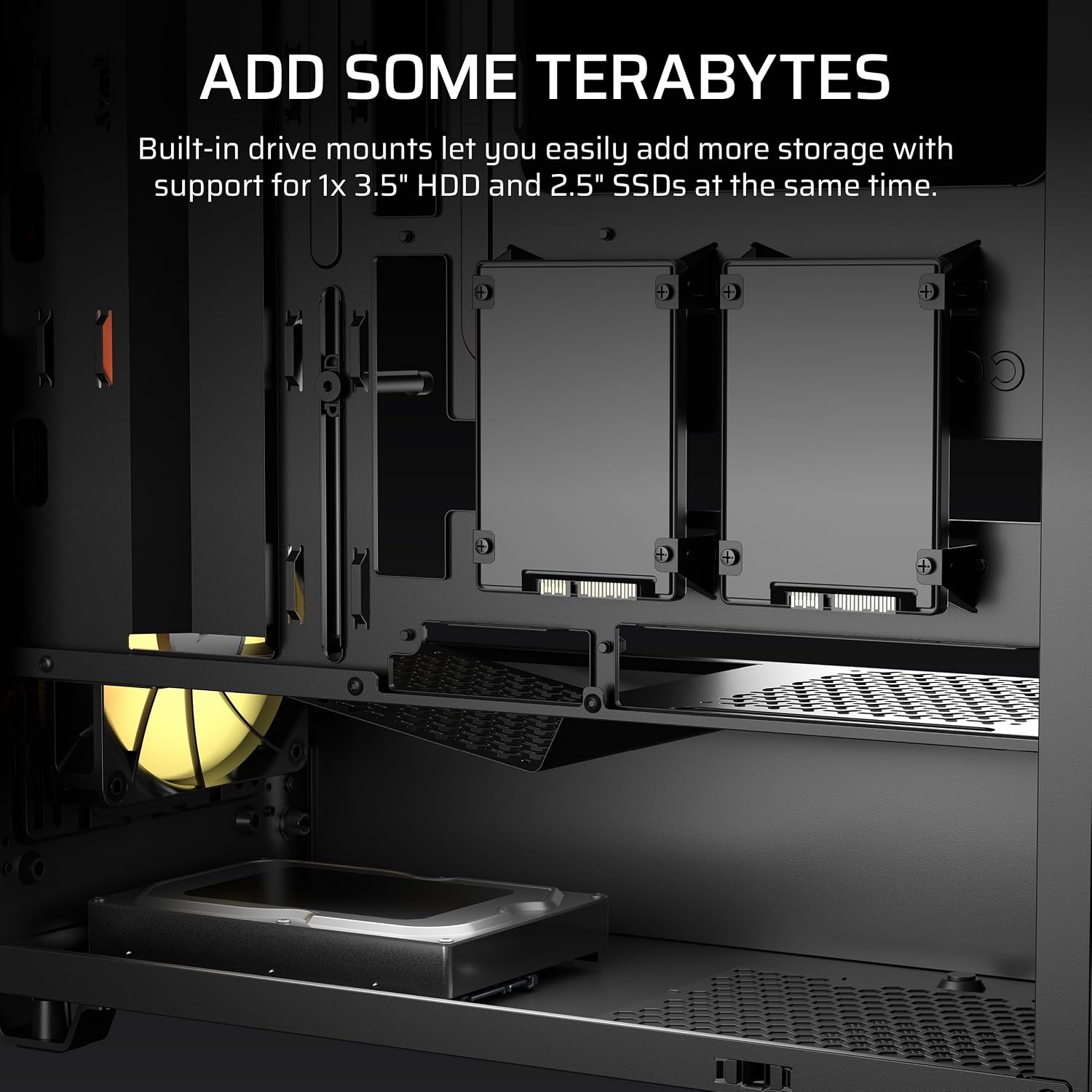 image:imageCORSAIR 3200D RS ARGB MidTower PC Case 3X RS120 ARGB PWM Fans Included GPU Antisag Stabilization Arm ASUS BTF MSI Project Zero Gigabyte Project Stealth SmokeSmoke