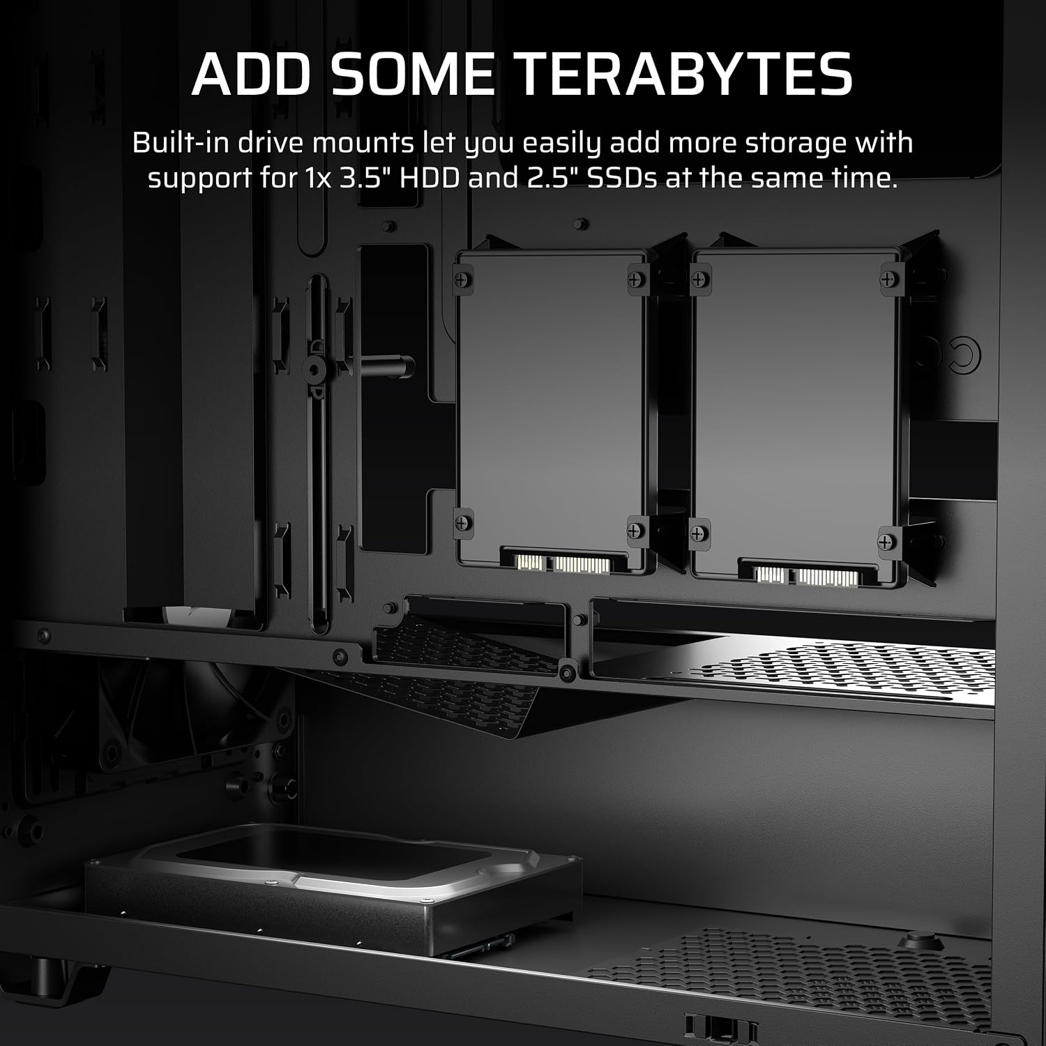 image:imageCORSAIR 3200D RS MidTower PC Case 3X RS120 PWM Fans Included GPU Antisag Stabilization Arm ASUS BTF MSI Project Zero Gigabyte Project Stealth BlackBlack