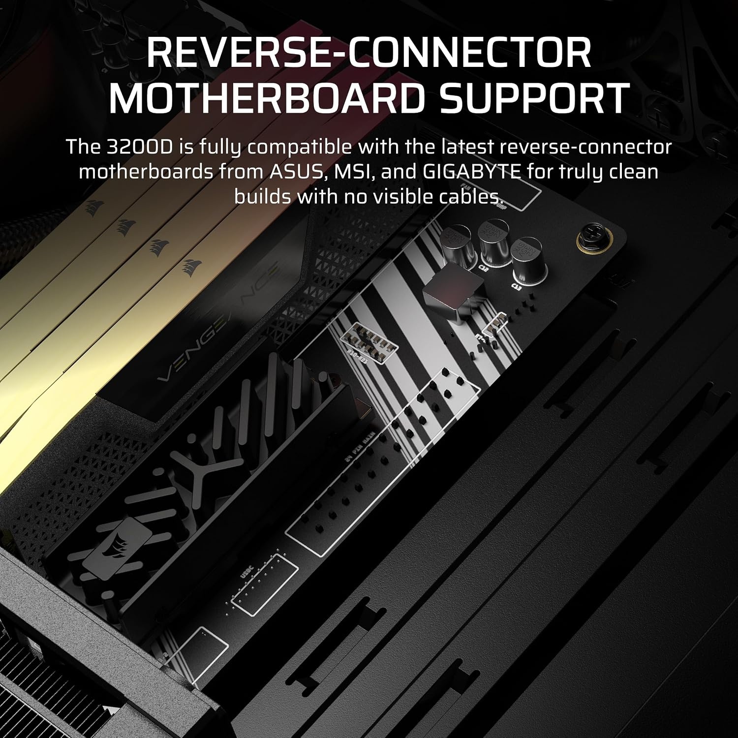 image:imageCORSAIR 3200D RS MidTower PC Case 3X RS120 PWM Fans Included GPU Antisag Stabilization Arm ASUS BTF MSI Project Zero Gigabyte Project Stealth BlackBlack