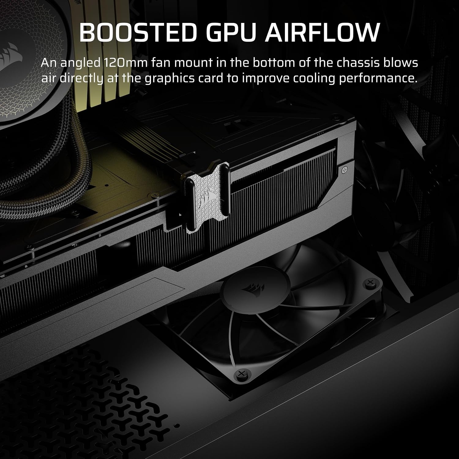 image:imageCORSAIR 3200D RS MidTower PC Case 3X RS120 PWM Fans Included GPU Antisag Stabilization Arm ASUS BTF MSI Project Zero Gigabyte Project Stealth BlackBlack