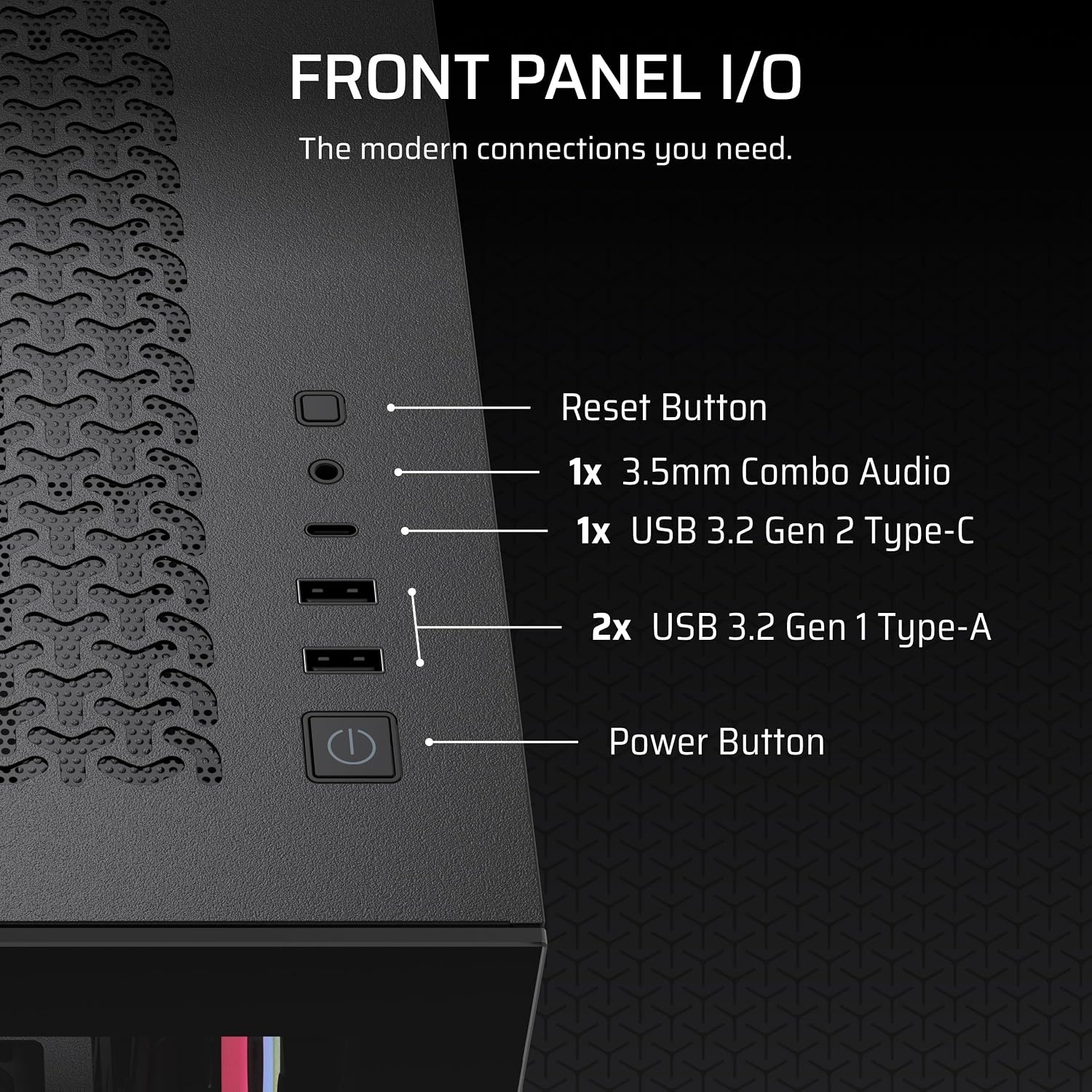 image:imageCORSAIR 3500X LX RGB Link Panoramic MidTower PC Case 3X PreInstalled Fans High Airflow Spacious Interior GPU AntiSag Reverse Connection Motherboard Compatible BlackBlack