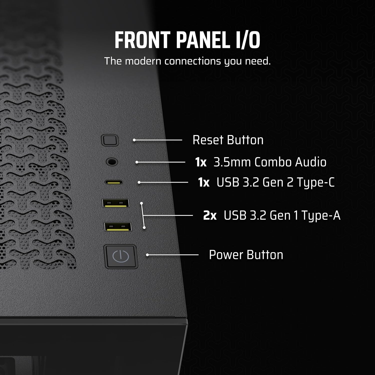 image:imageCORSAIR 3500X MidTower ATX PC Case Panoramic Tempered Glass Reverse Connection Motherboard Compatible No Fans Included WhiteBlack