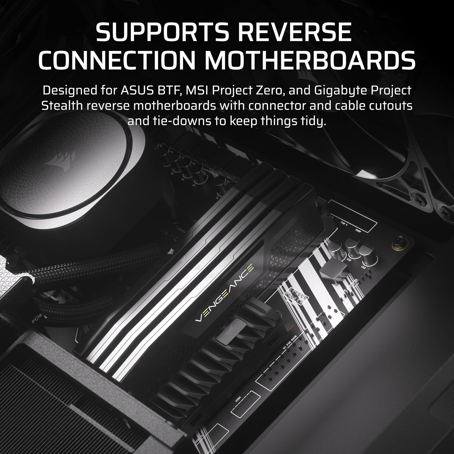 image:imageCORSAIR 4000D Frame Modular MidTower ATX PC Case High Airflow InfiniRail Fan Mounting System Dual 360mm Radiator Support ASUS BTF MSI Project Zero Gigabyte Project Stealth BlackBlack