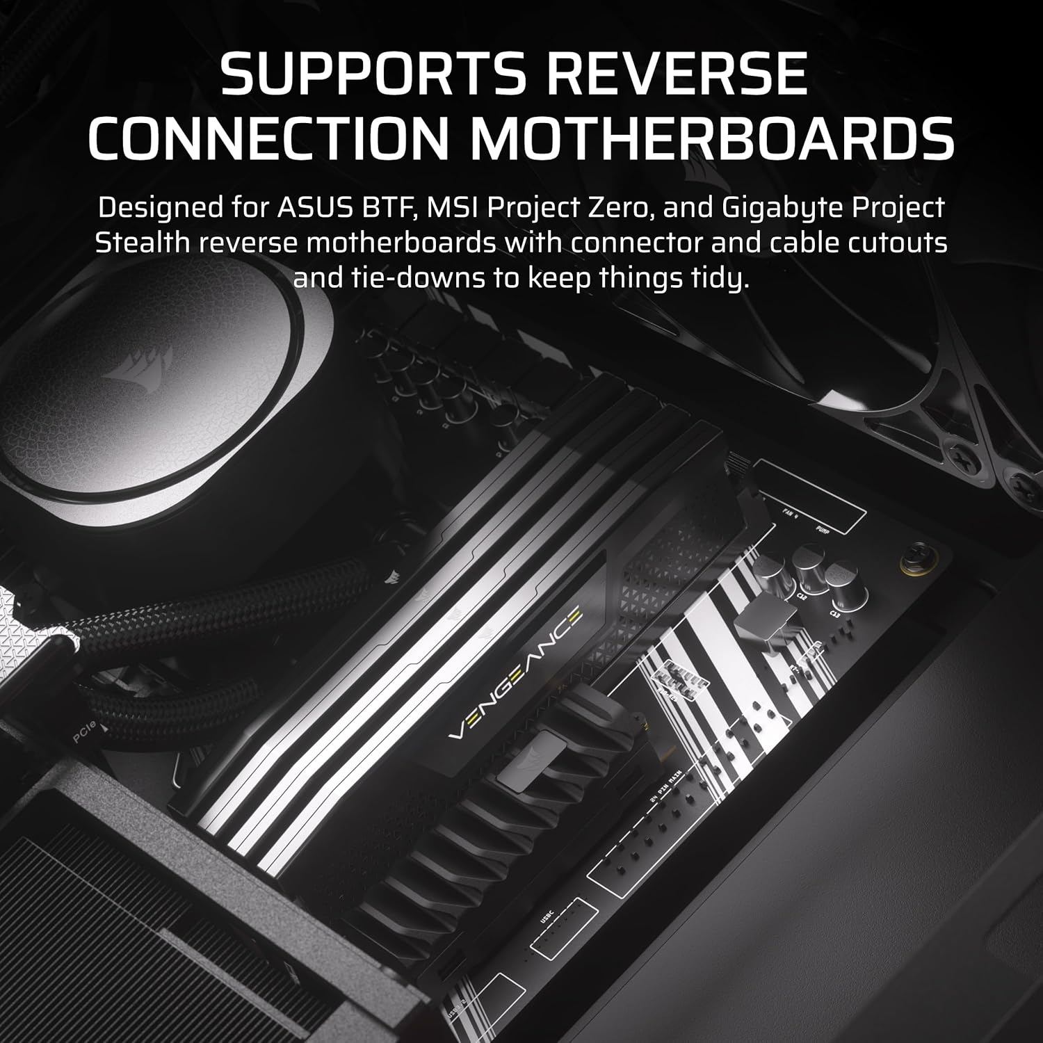 image:imageCORSAIR 4000D RS ARGB Frame Modular MidTower ATX PC Case High Airflow 3X PreInstalled RS Fans InfiniRail Mounting System ASUS BTF MSI Zero Gigabyte Stealth BlackBlack