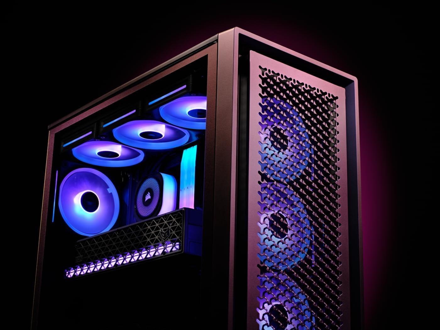 image:imageCORSAIR Frame 4000D Vault Series Modular MidTower ATX PC Case High Airflow InfiniRail Fan Mounting System Modular Customization Spacious Interior GPU AntiSag Galaxy