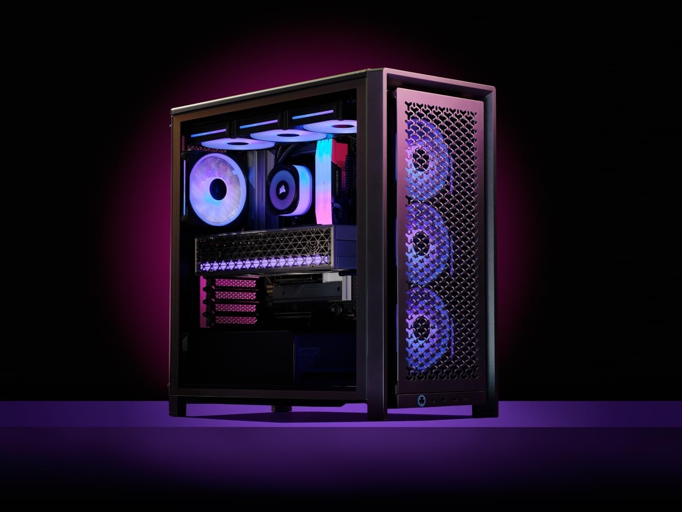 image:imageCORSAIR Frame 4000D Vault Series Modular MidTower ATX PC Case High Airflow InfiniRail Fan Mounting System Modular Customization Spacious Interior GPU AntiSag Galaxy