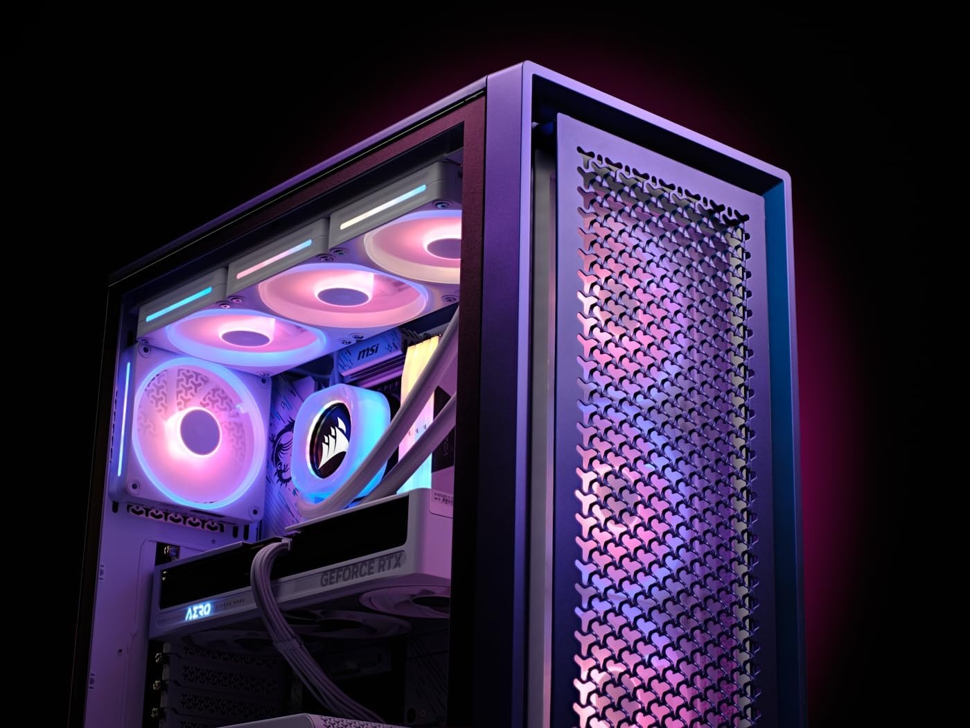 image:imageCORSAIR Frame 4000D Vault Series Modular MidTower ATX PC Case High Airflow InfiniRail Fan Mounting System Modular Customization Spacious Interior GPU AntiSag Nova