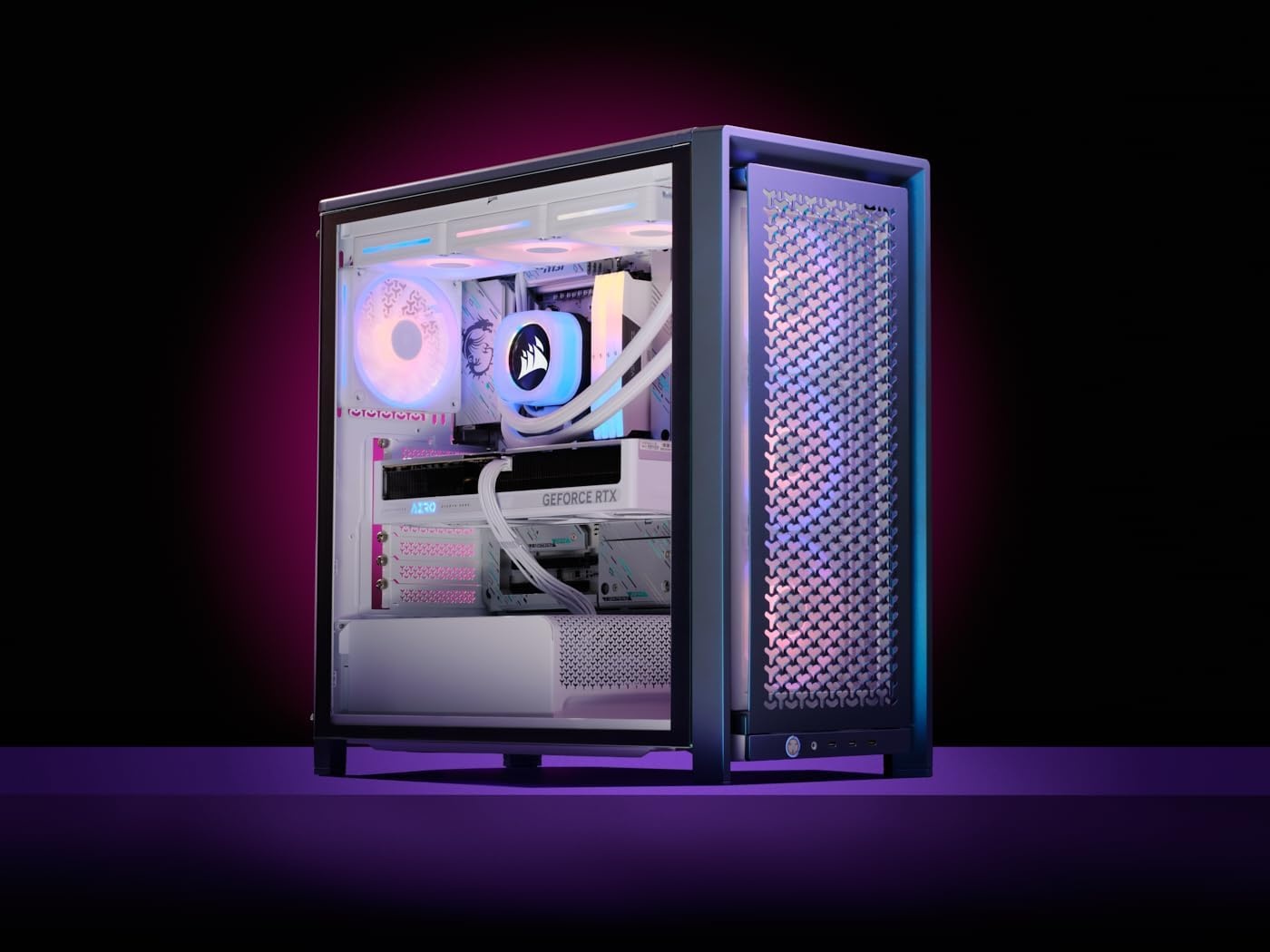 image:imageCORSAIR Frame 4000D Vault Series Modular MidTower ATX PC Case High Airflow InfiniRail Fan Mounting System Modular Customization Spacious Interior GPU AntiSag Nova