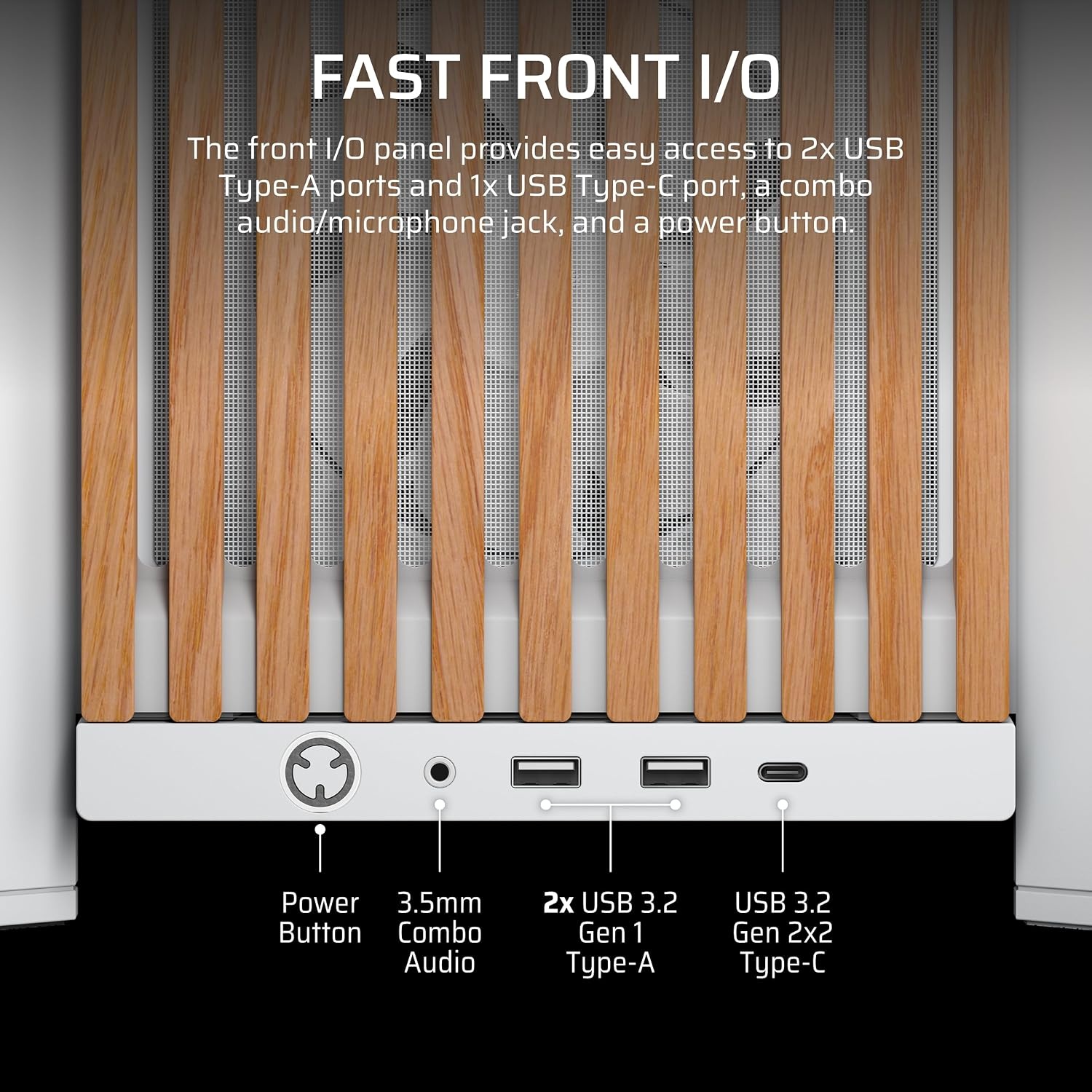 image:imageCORSAIR Frame 4000D Wood RS Modular MidTower ATX PC Case Wood Front Panel 4X RS120 PWM Fans Included InfiniRail Fan Mount System Reverse GPU AntiSag and Motherboard Support BlackWalnutWhiteOak