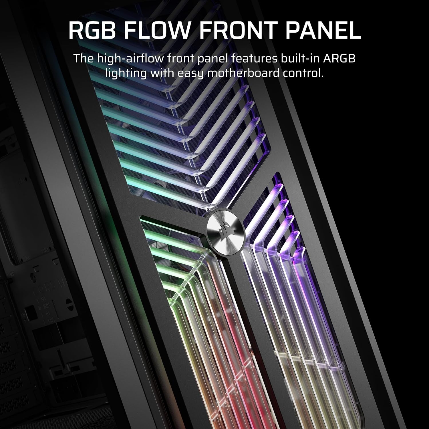 image:imageCORSAIR Frame 4000X RS Modular MidTower ATX PC Case RGB Front Panel 4X RS120 PWM Fans Included InfiniRail Fan Mount System Reverse GPU AntiSag and Motherboard Support BlackBlack