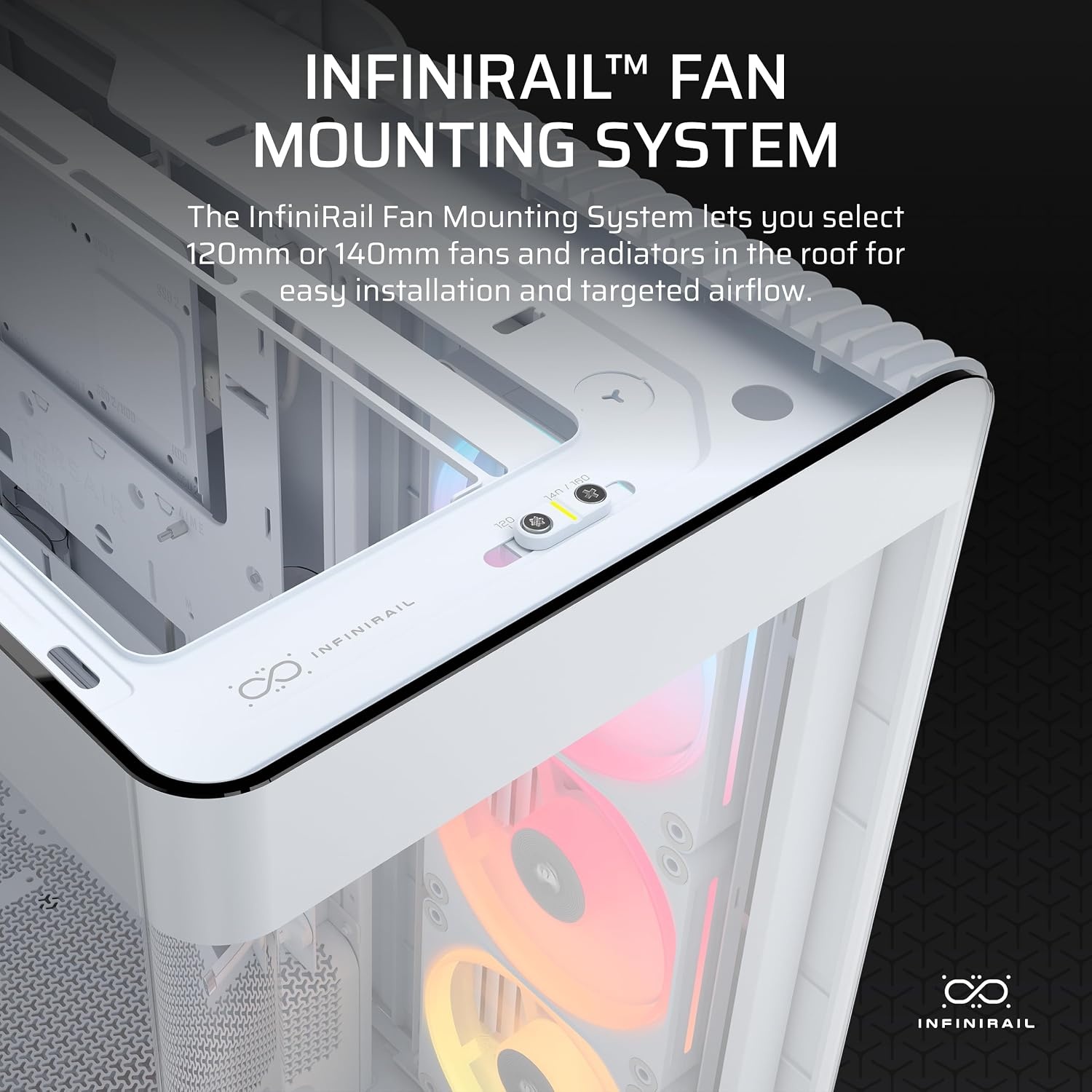 image:imageCORSAIR Frame 4500X LX RGB Link Panoramic MidTower PC Case 3X PreInstalled Fans High Airflow Modular Design GPU AntiSag Reverse Connection Motherboard Compatible WhiteWhite