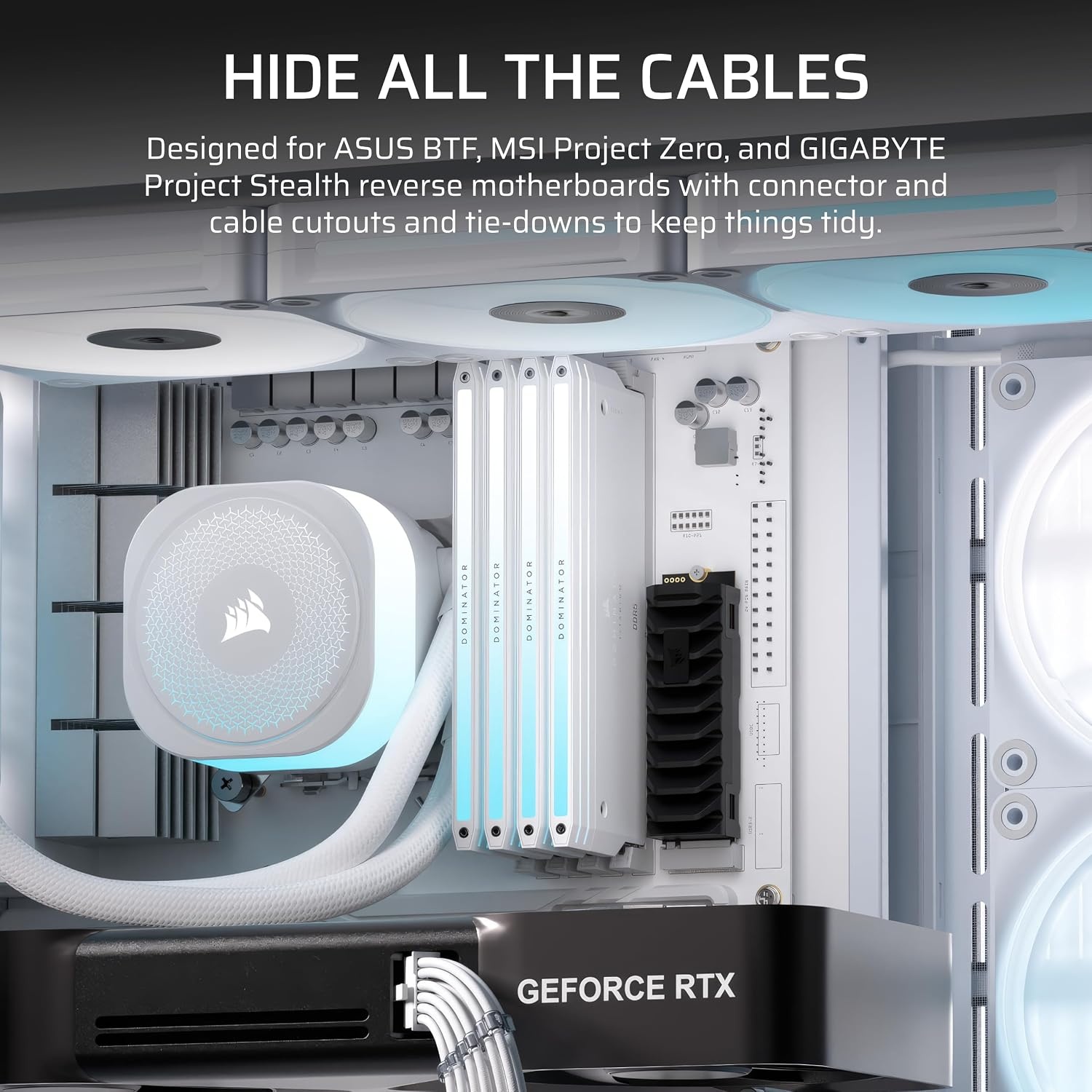 image:imageCORSAIR Frame 4500X LX RGB Link Panoramic MidTower PC Case 3X PreInstalled Fans High Airflow Modular Design GPU AntiSag Reverse Connection Motherboard Compatible WhiteWhite