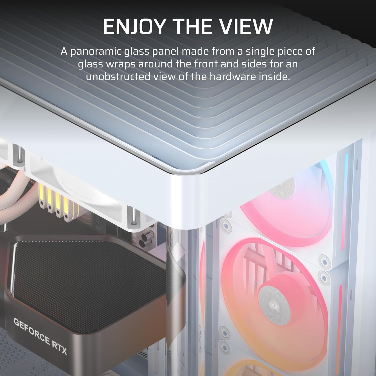 image:imageCORSAIR Frame 4500X LX RGB Link Panoramic MidTower PC Case 3X PreInstalled Fans High Airflow Modular Design GPU AntiSag Reverse Connection Motherboard Compatible WhiteWhite