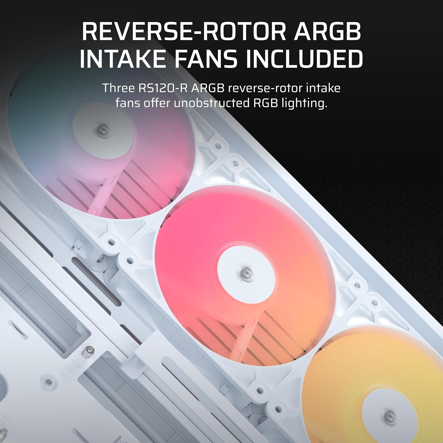 image:imageCORSAIR Frame 4500X RS ARGB Panoramic MidTower PC Case 3X PreInstalled Fans High Airflow Modular Design GPU AntiSag Reverse Connection Motherboard Compatible WhiteWhite