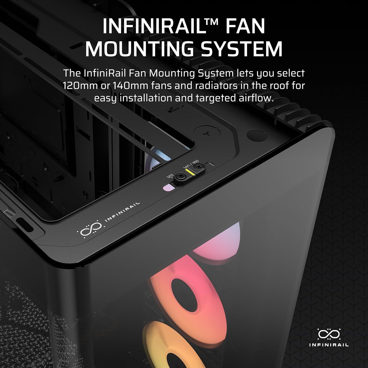 image:imageCORSAIR Frame 4500X RS ARGB Panoramic MidTower PC Case 3X PreInstalled Fans High Airflow Modular Design GPU AntiSag Reverse Connection Motherboard Compatible WhiteBlack