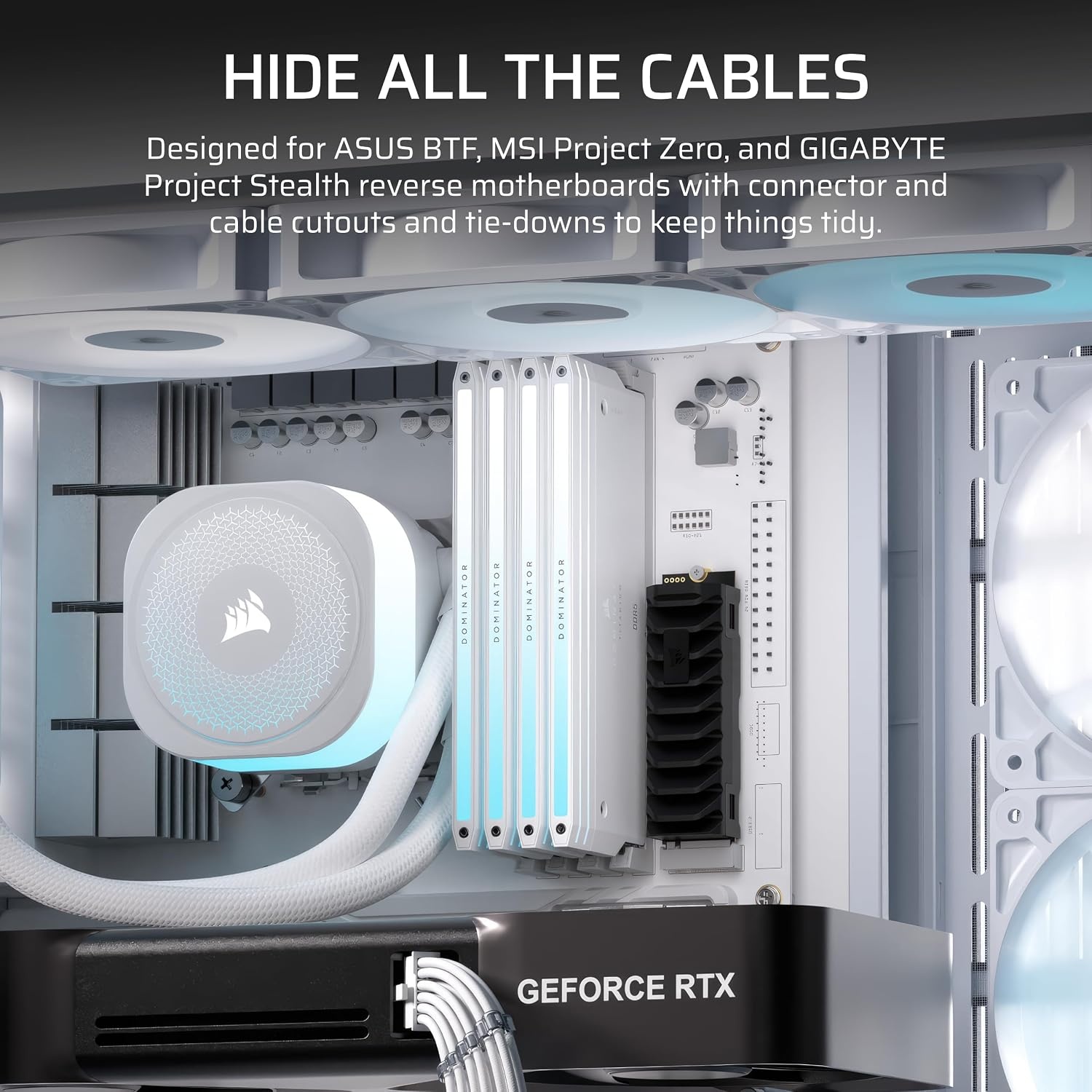image:imageCORSAIR Frame 4500X RS ARGB Panoramic MidTower PC Case 3X PreInstalled Fans High Airflow Modular Design GPU AntiSag Reverse Connection Motherboard Compatible WhiteWhite