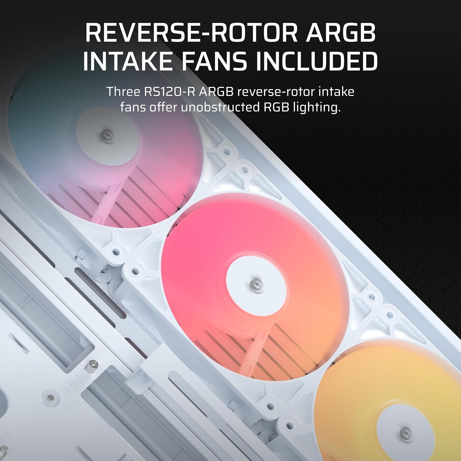 image:imageCORSAIR Frame 4500X RSR ARGB Bundle Includes 3X RS120R ARGB Fans 1x RS120 ARGB Fan 1x Nautilus RS 360 ARGB CPU Cooler White
