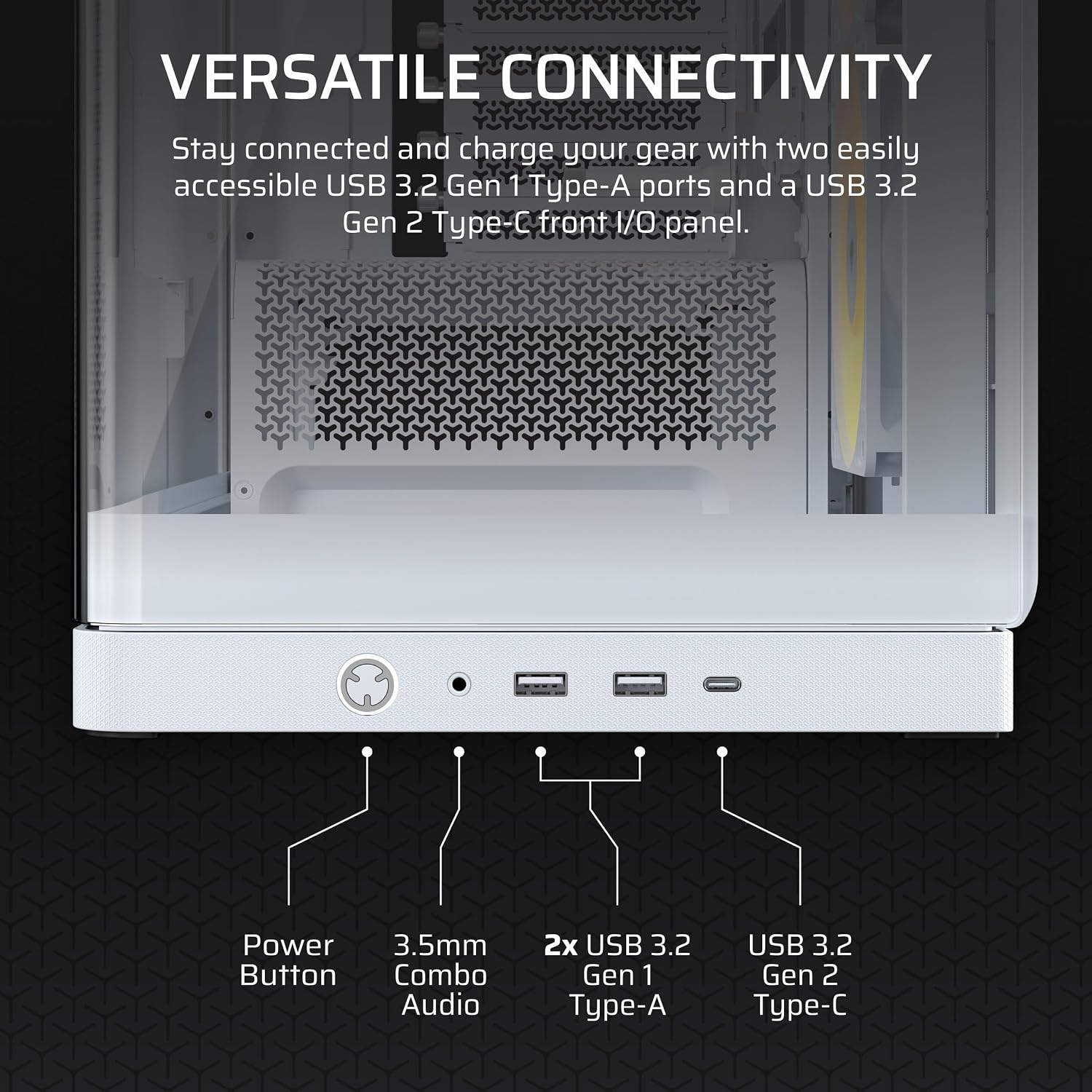 image:imageCORSAIR Frame 4500X RSR ARGB Bundle Includes 3X RS120R ARGB Fans 1x RS120 ARGB Fan 1x Nautilus RS 360 ARGB CPU Cooler White