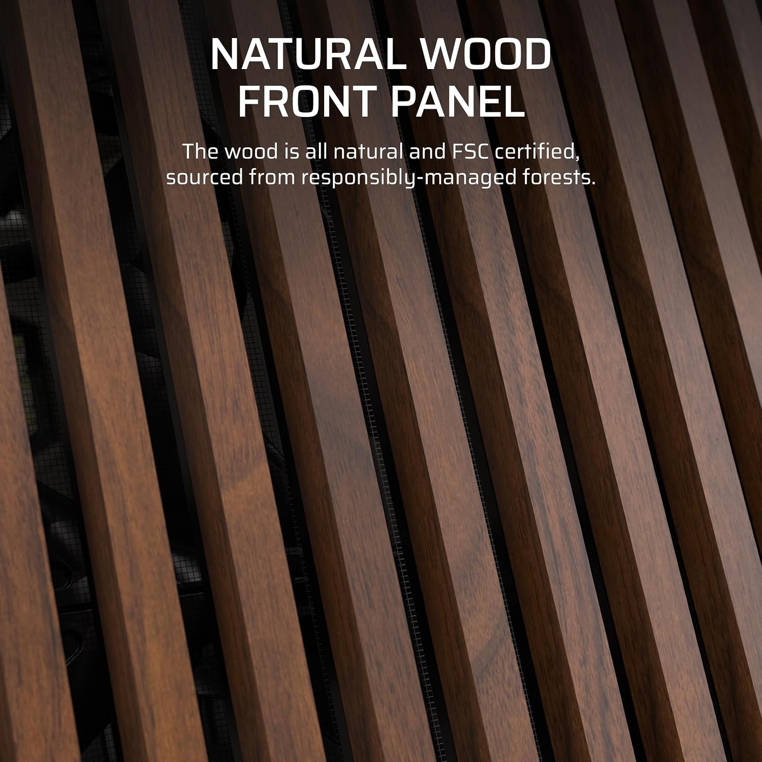 image:imageCORSAIR Frame 5000D Wood RS MidTower ATX PC Case Solid Wood Airflow Panel 3X PreInstalled Fans Modular Customization Spacious Interior GPU AntiSag BlackWalnutBlackWalnut