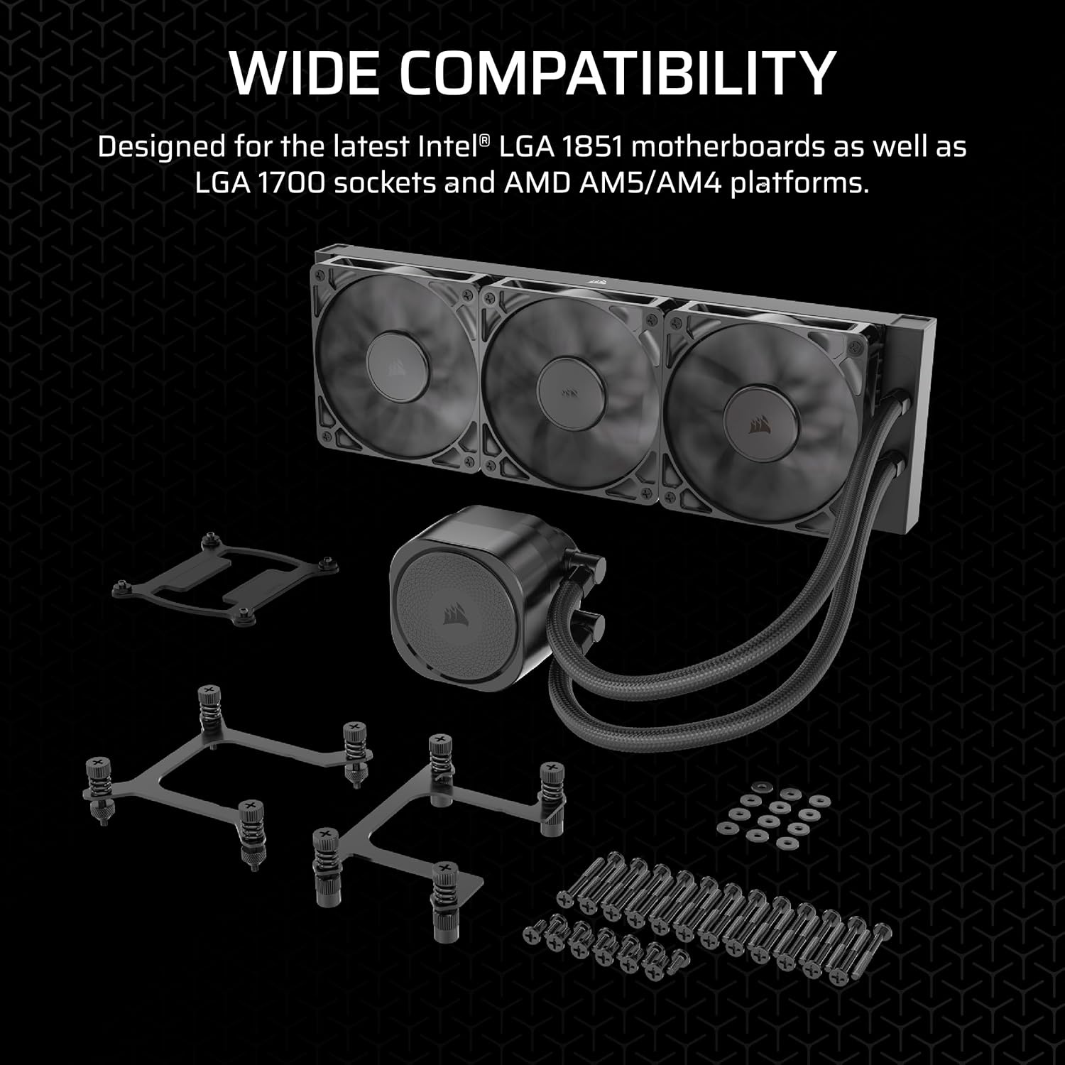 image:imageCORSAIR Nautilus 240 RS Liquid CPU Cooler 240mm AIO LowNoise Direct Motherboard Connection DaisyChain Intel LGA 18511700 AMD AM5AM4 2X RS120 Fans Included BlackBlack