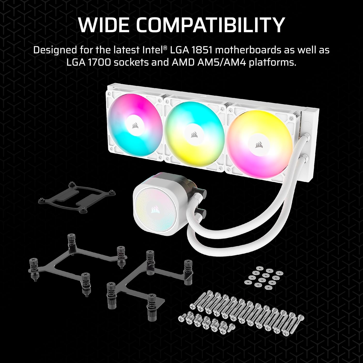 image:imageCORSAIR Nautilus 240 RS Liquid CPU Cooler 240mm AIO LowNoise Direct Motherboard Connection DaisyChain Intel LGA 18511700 AMD AM5AM4 2X RS120 Fans Included BlackWhite