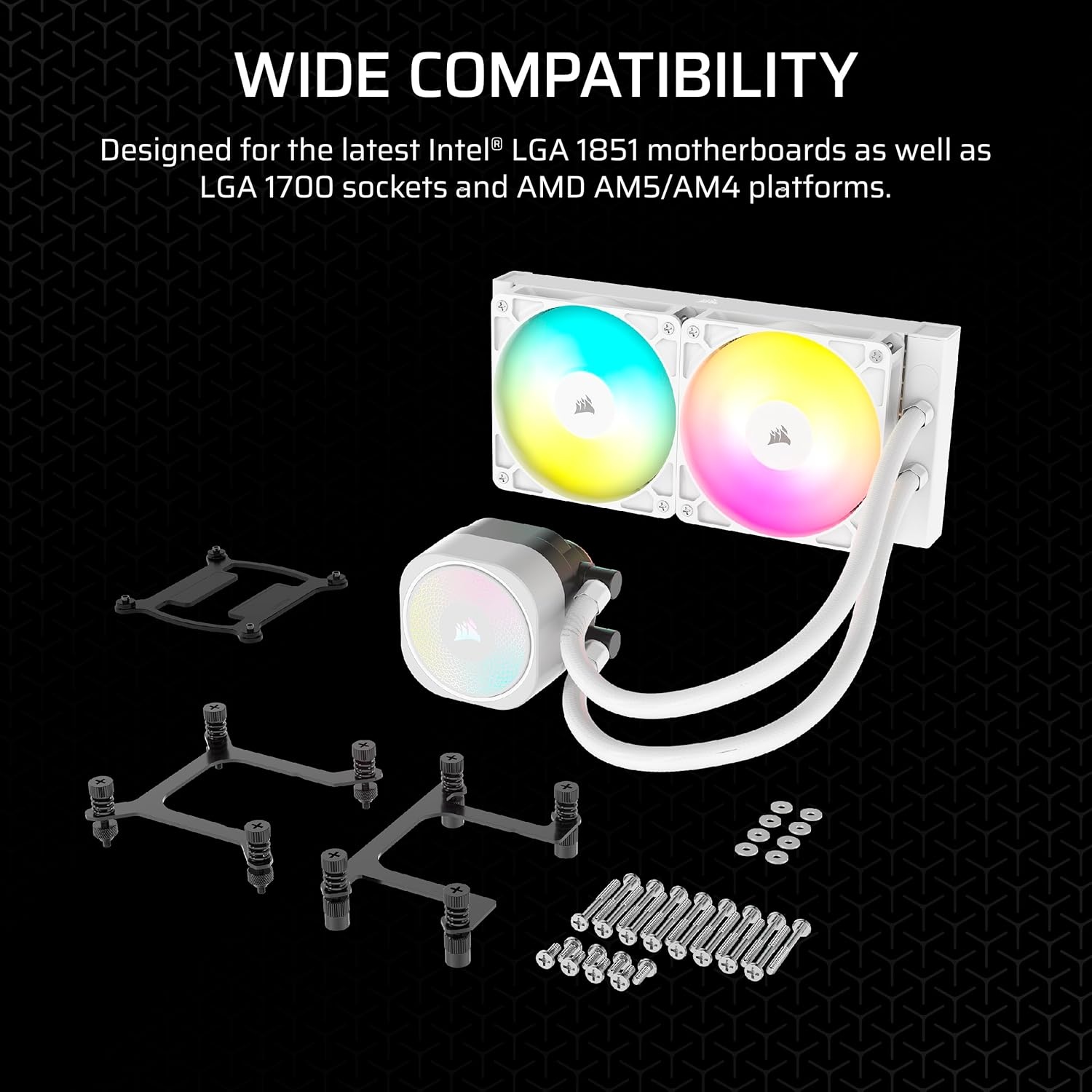 image:imageCORSAIR Nautilus 240 RS Liquid CPU Cooler 240mm AIO LowNoise Direct Motherboard Connection DaisyChain Intel LGA 18511700 AMD AM5AM4 2X RS120 Fans Included BlackWhite