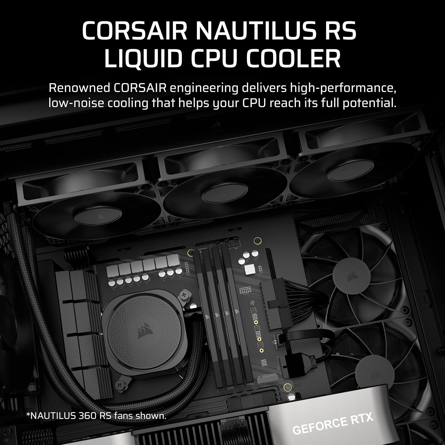 image:imageCORSAIR Nautilus 240 RS Liquid CPU Cooler 240mm AIO LowNoise Direct Motherboard Connection DaisyChain Intel LGA 18511700 AMD AM5AM4 2X RS120 Fans Included BlackBlack