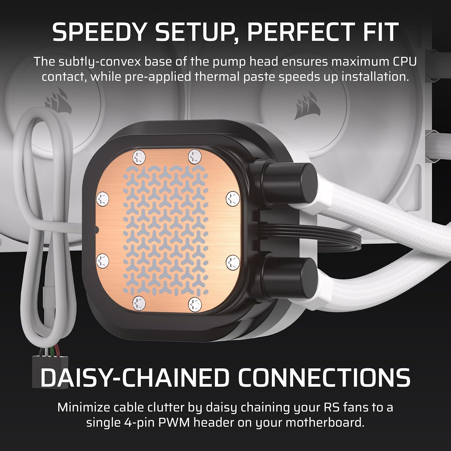 image:imageCORSAIR Nautilus 360 RS LCD Liquid CPU Cooler 21 IPS LCD Screen 360mm AIO LowNoise DaisyChain Intel LGA 18511700 AMD AM5AM4 3X RS120 Fans Included WhiteWhite