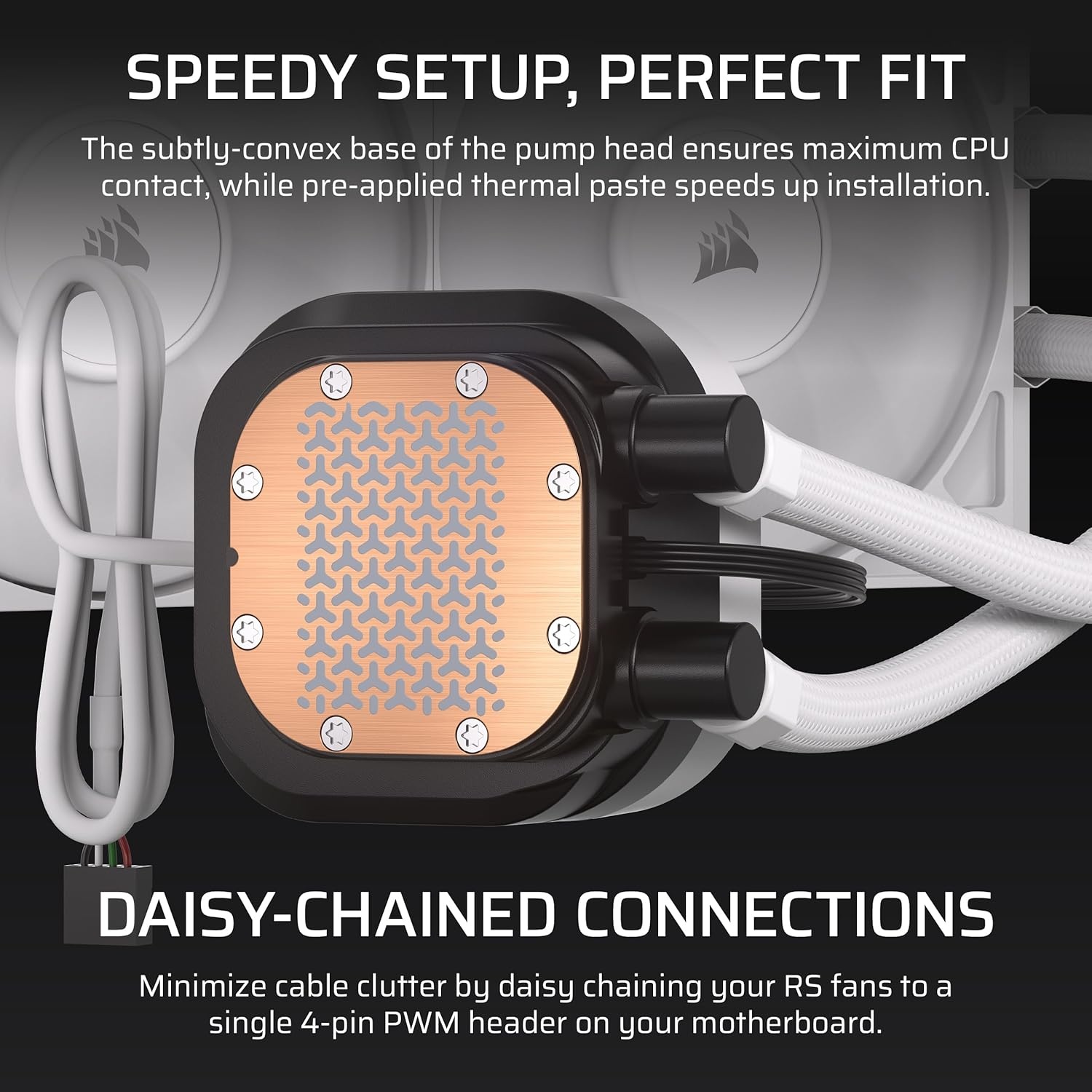 image:imageCORSAIR Nautilus 360 RS LCD Liquid CPU Cooler 21 IPS LCD Screen 360mm AIO LowNoise DaisyChain Intel LGA 18511700 AMD AM5AM4 3X RS120 Fans Included WhiteWhite