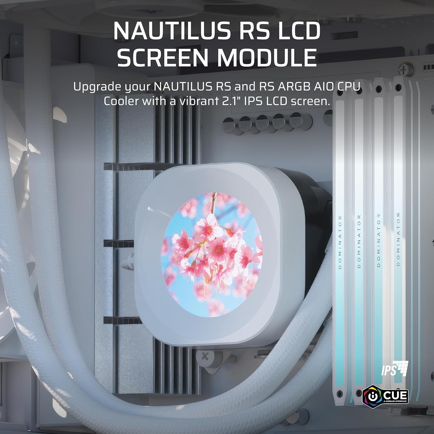 image:imageCORSAIR Nautilus RS LCD Module for Nautilus RS and Nautilus RS ARGB AIO CPU Coolers 21 IPS LCD Screen Easy ToolFree Installation WhiteWhite