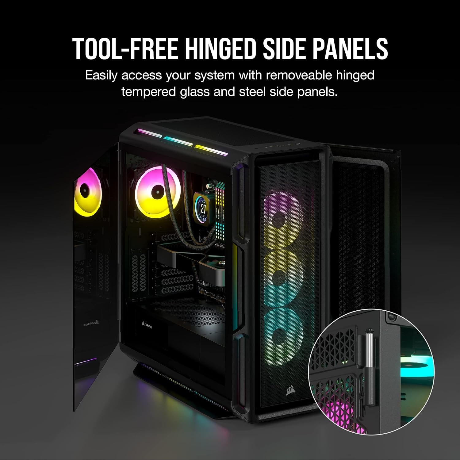 image:imageCORSAIR iCUE 5000T RGB MidTower Case BlackPC Case