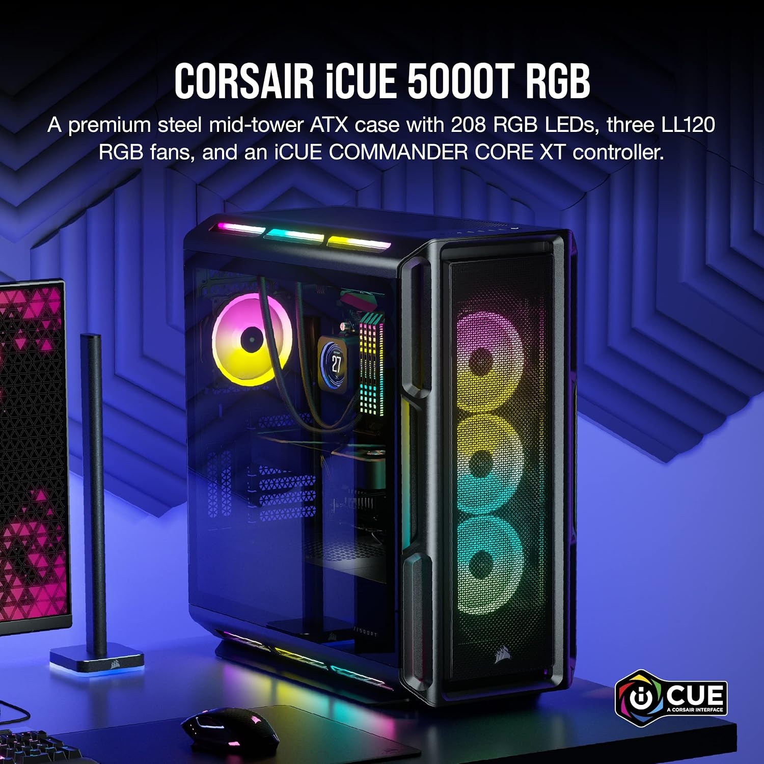 image:imageCORSAIR iCUE 5000T RGB MidTower Case BlackPC Case