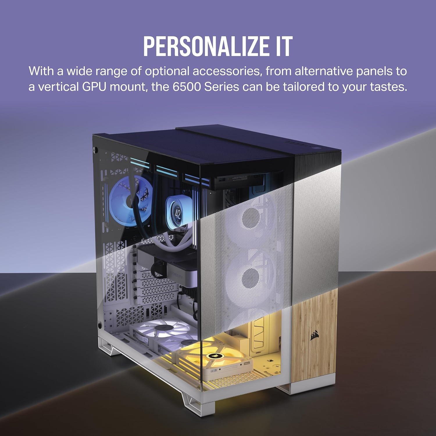 image:imageCORSAIR iCUE Link 2500X RGB Tempered Glass mATX MidTower Dual Chamber PC Case 2X CORSAIR RX120 RGB Fans Included Wide Cooling Flexibility Reverse Connection Motherboard Compatible WhiteWhite