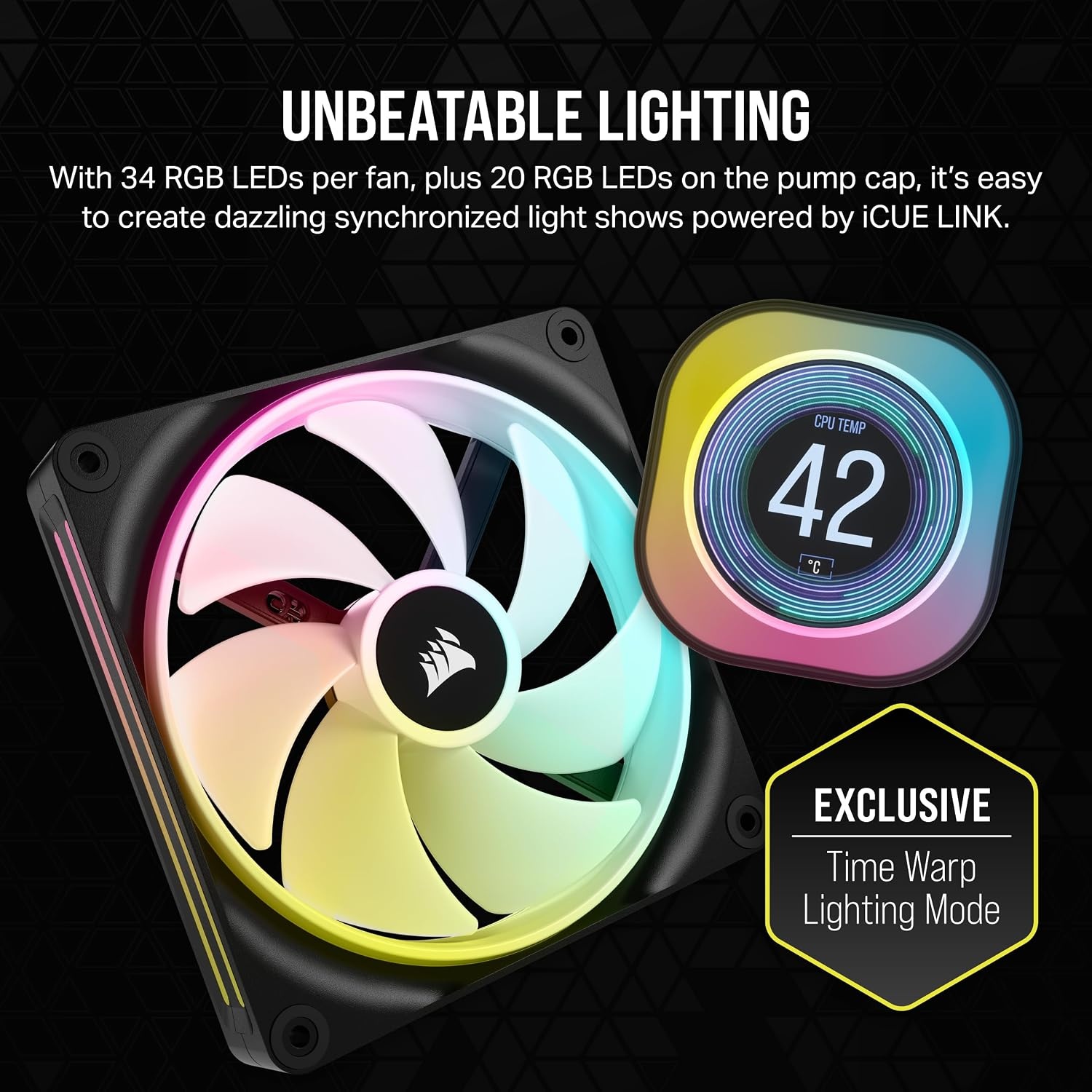 image:imageCORSAIR iCUE Link H150i LCD Liquid CPU Cooler 360mm AIO QX120 RGB Fans 21 IPS LCD Screen Fits Intel LGA 1700 AMD AM5 iCUE Link System Hub Included BlackBlack