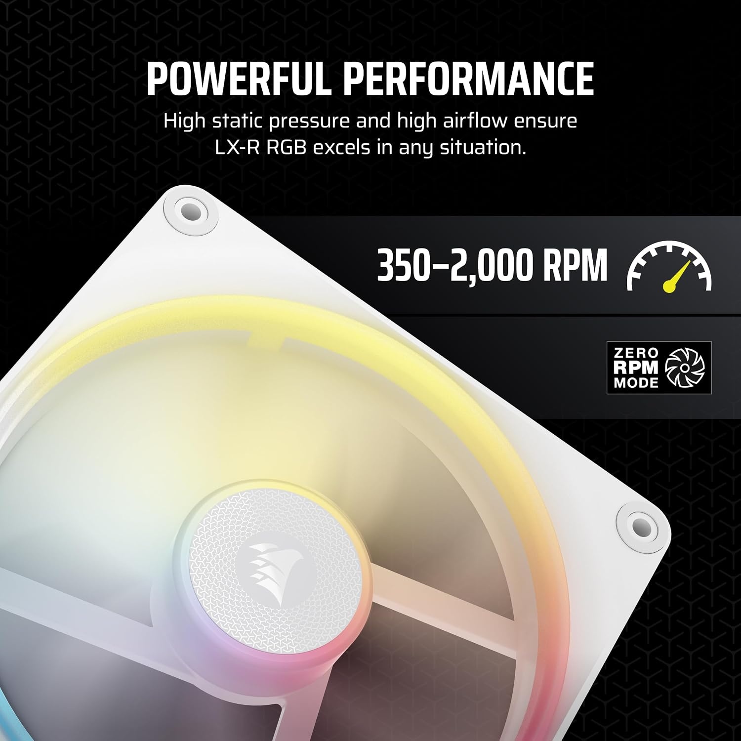 image:imageCORSAIR iCUE Link LX120R RGB 120mm PWM Reverse Fans Triple Fan Kit LowNoise Magnetic Dome Bearing Dual Light Loops CORSAIR QuikTurn Screws Zero RPM Mode BlackWhite