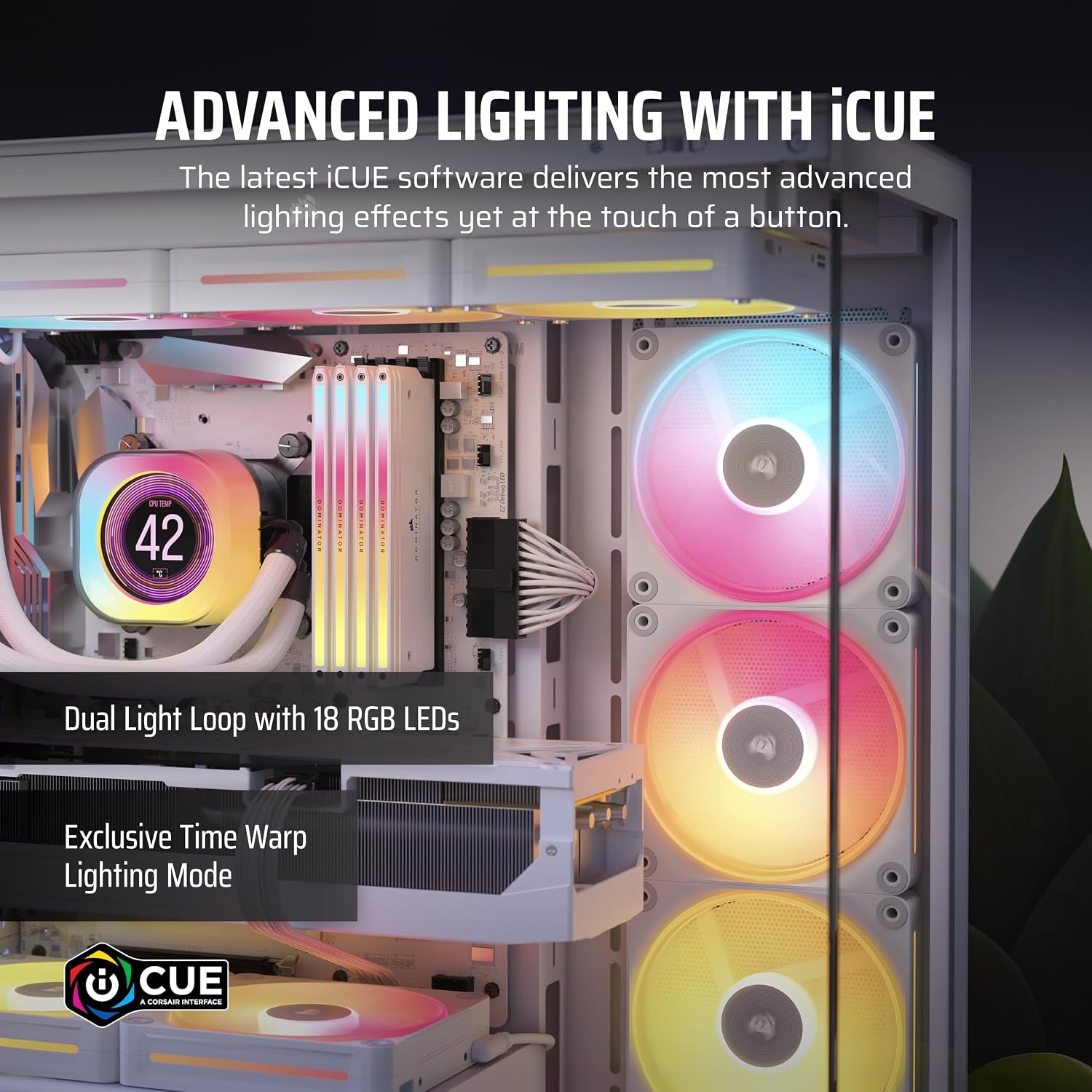 image:imageCORSAIR iCUE Link LX120R RGB 120mm PWM Reverse Fans Triple Fan Kit LowNoise Magnetic Dome Bearing Dual Light Loops CORSAIR QuikTurn Screws Zero RPM Mode BlackWhite