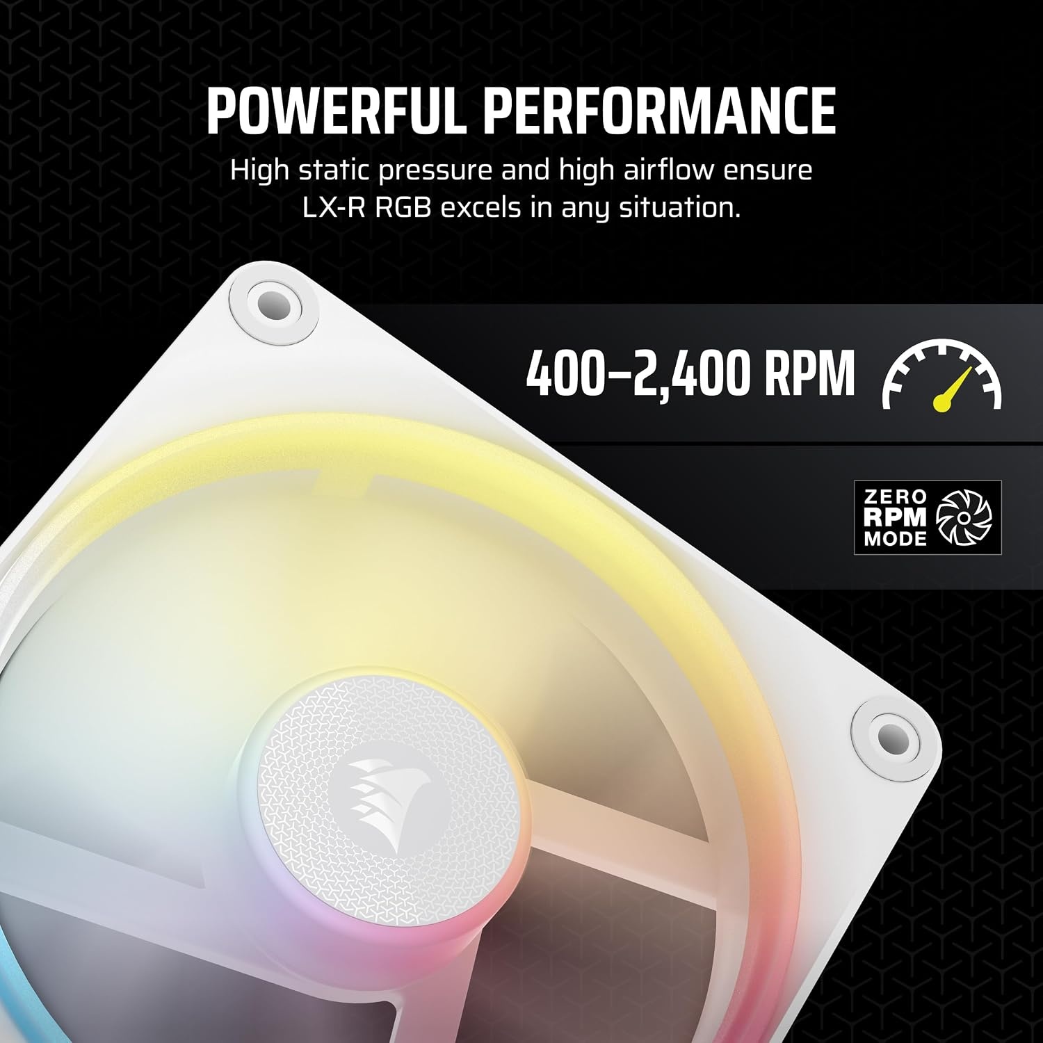image:imageCORSAIR iCUE Link LX120R RGB 120mm PWM Reverse Fans Triple Fan Kit LowNoise Magnetic Dome Bearing Dual Light Loops CORSAIR QuikTurn Screws Zero RPM Mode BlackWhite