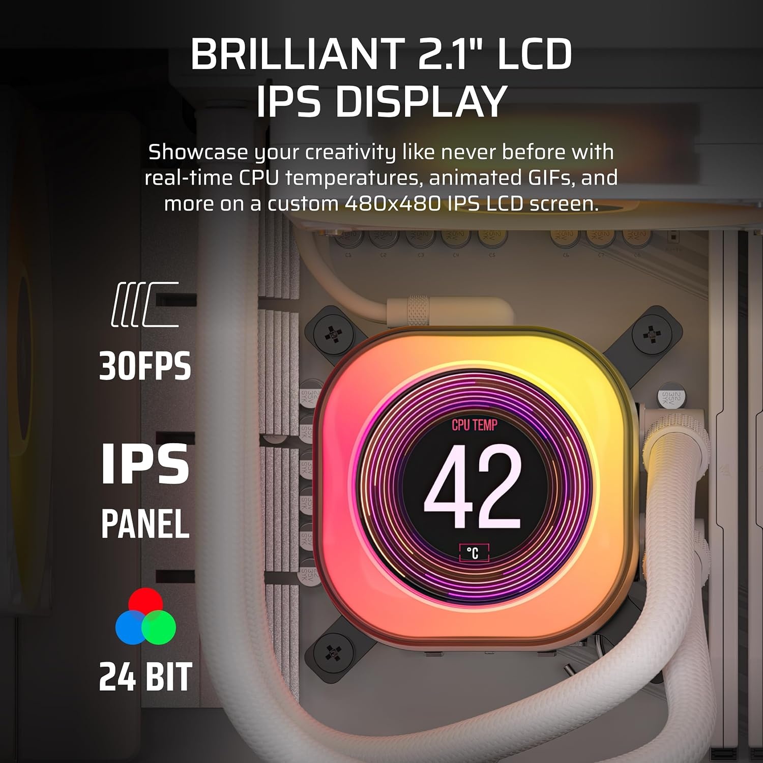 image:imageCORSAIR iCUE Link Titan 240 RX LCD Liquid CPU Cooler 240mm AIO LowNoise FlowDrive Cooling Engine Intel LGA 18511700 AMD AM5AM4 2X RX120 RGB Fans iCUE Link System Hub Included BlackWhite