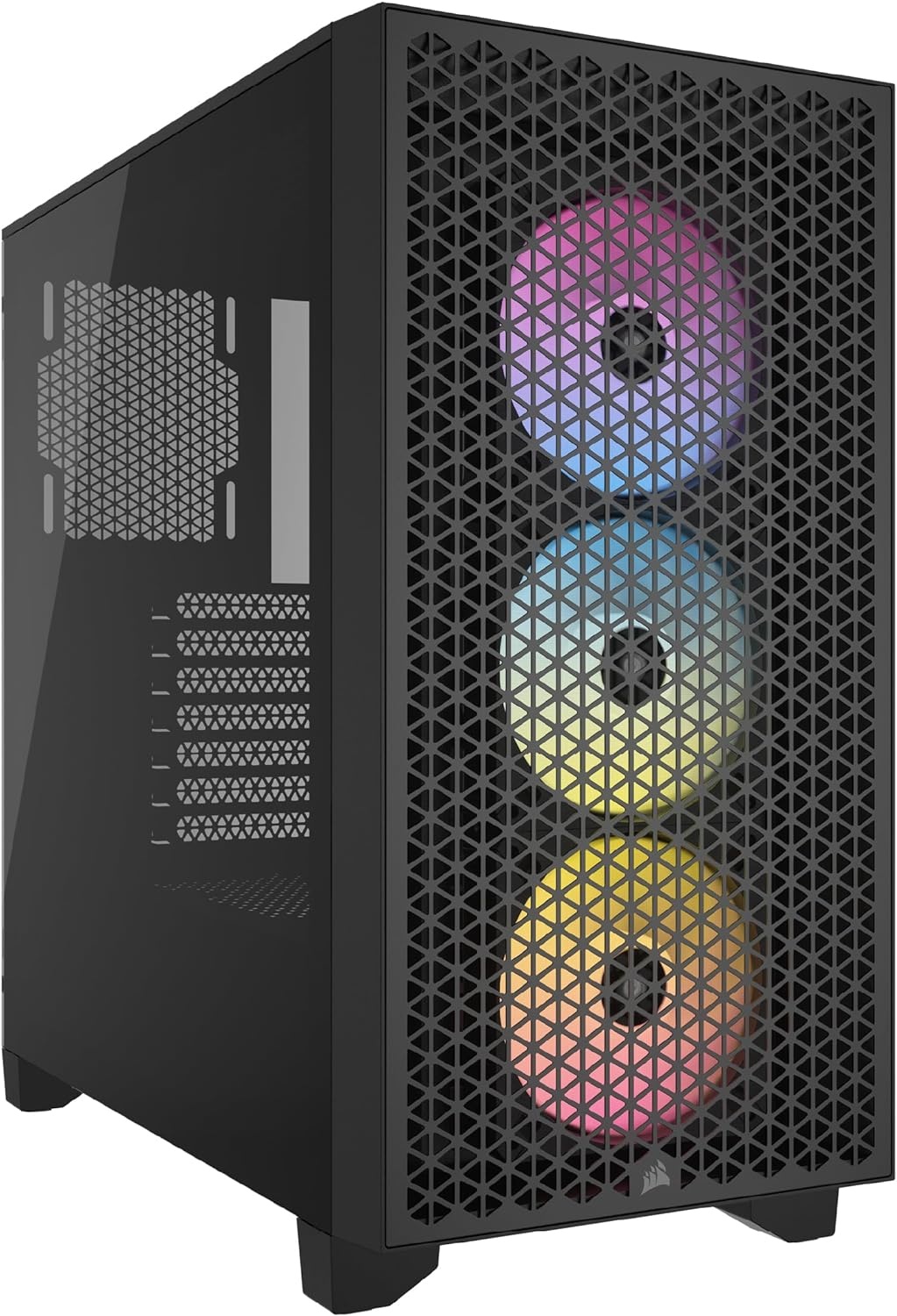 image:imageCorsair 3000D Airflow MidTower PC Case 3Pin Fans FourSlot GPU Support Fits up to 8X 120mm Fans HighAirflow Design WhiteBlack