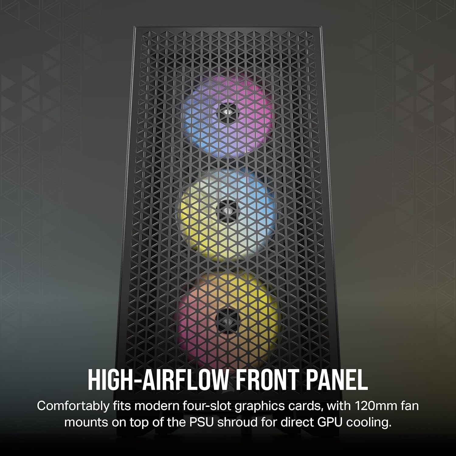 image:imageCorsair 3000D Airflow MidTower PC Case 3Pin Fans FourSlot GPU Support Fits up to 8X 120mm Fans HighAirflow Design WhiteBlack