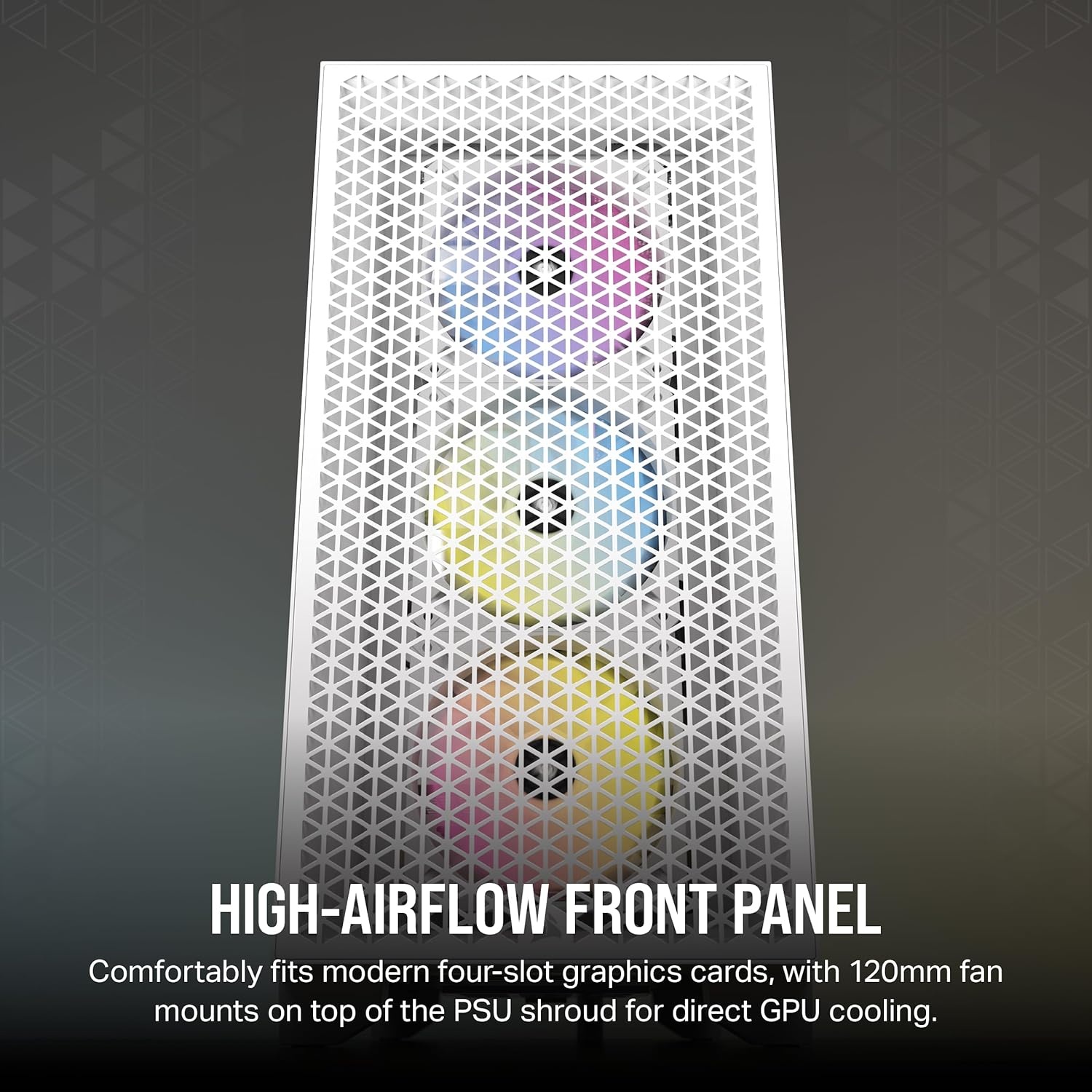 image:imageCorsair 3000D Airflow MidTower PC Case 3Pin Fans FourSlot GPU Support Fits up to 8X 120mm Fans HighAirflow Design WhiteWhite