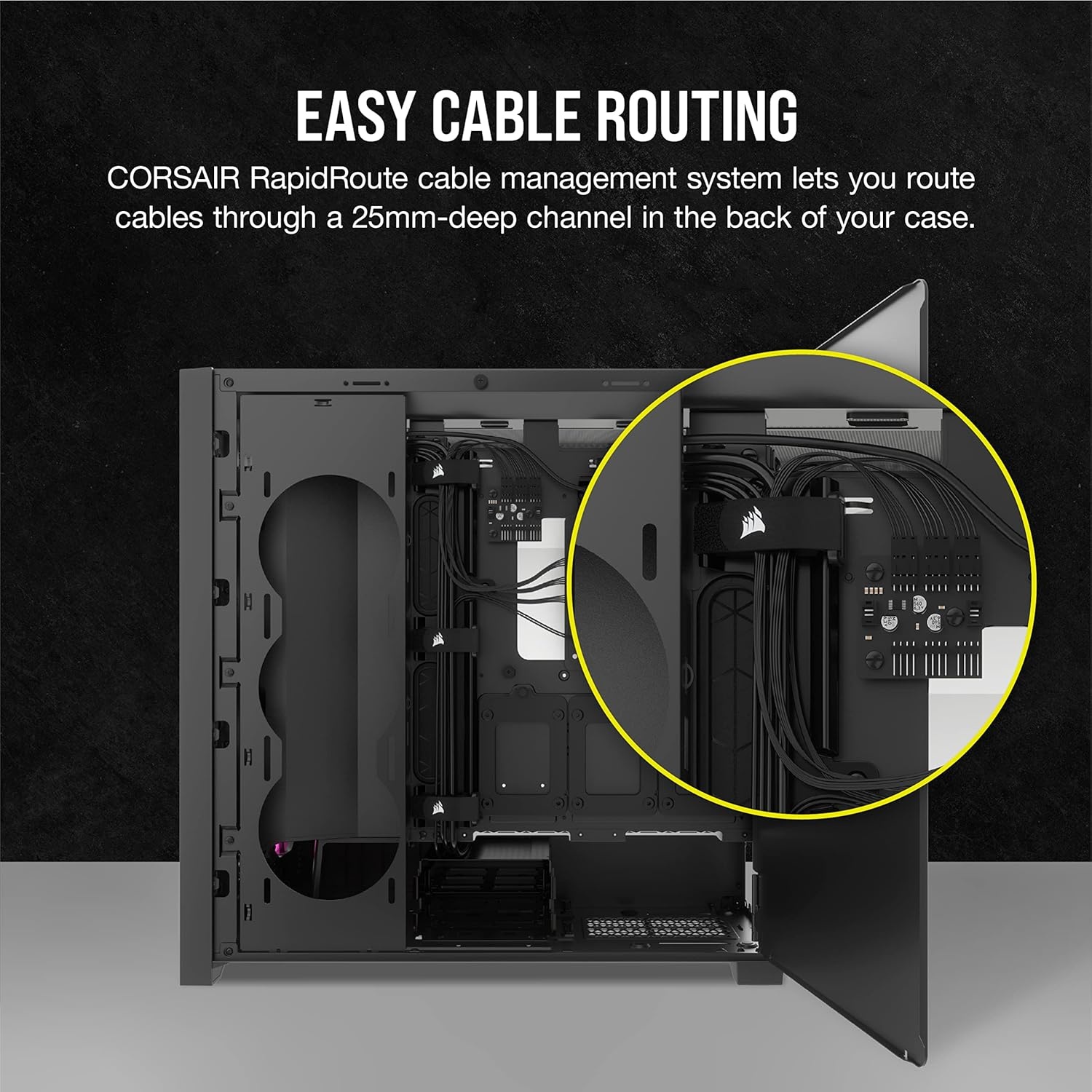 image:imageCorsair 5000D RGB MidTower Case 3X AF120 RGB Fans Lighting Node PRO HighAirflow Design RapidRoute Cable Management BlackBlack
